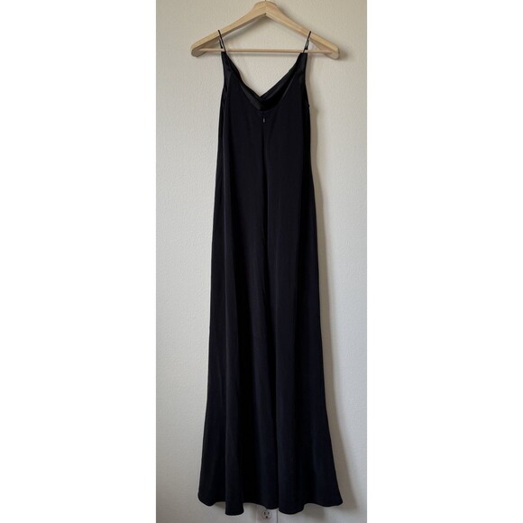 Ralph Lauren Women’s Black Spaghetti Strap Silk Floor Length Slip Dress size 12 - Picture 2 of 6